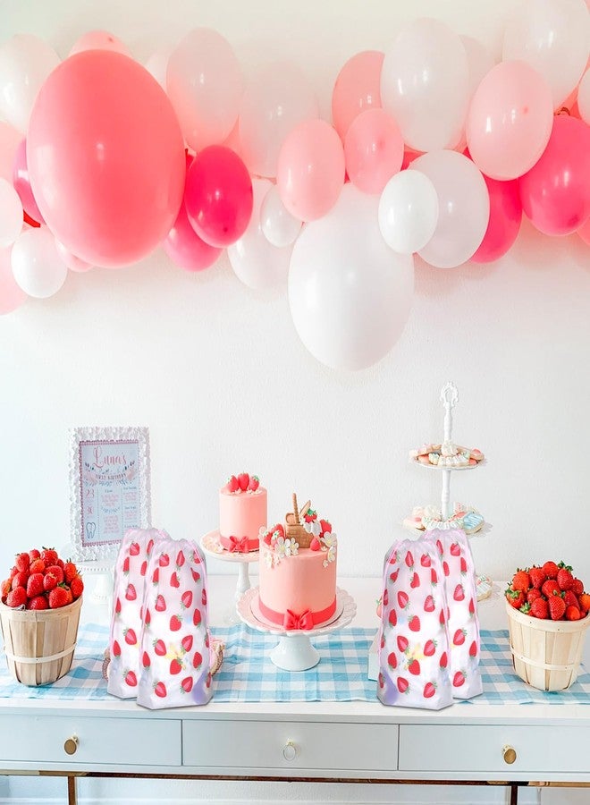 KERINGO 50 Pack Strawberry Party Favors Bag Red Strawberry Drawstring Party Favor Bags Translucent frosted Summer Berry Goodie Bags Gift Packaging Storage for Kids Boys Birthday Supplies 7.08 x 9.84 Inch - Image 5